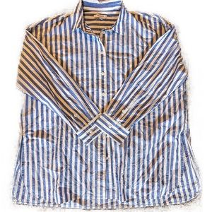 Madewell The Signature Poplin Oversized Shirt in Springy Stripe